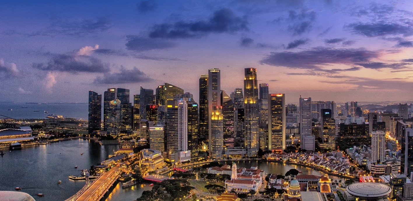 singapore night city view